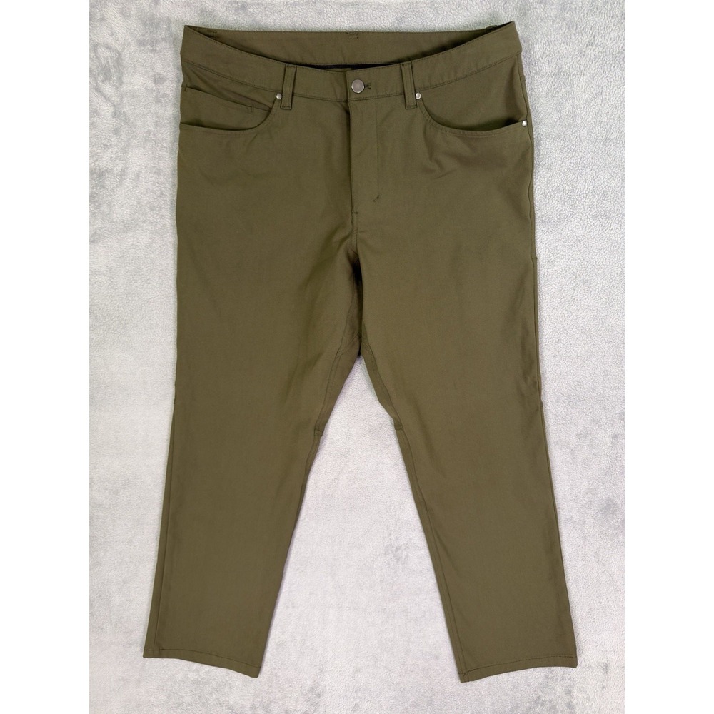 Lululemon Pants Mens 34x29 Green Commission Slim Fit Warpstreme Chino Trousers
